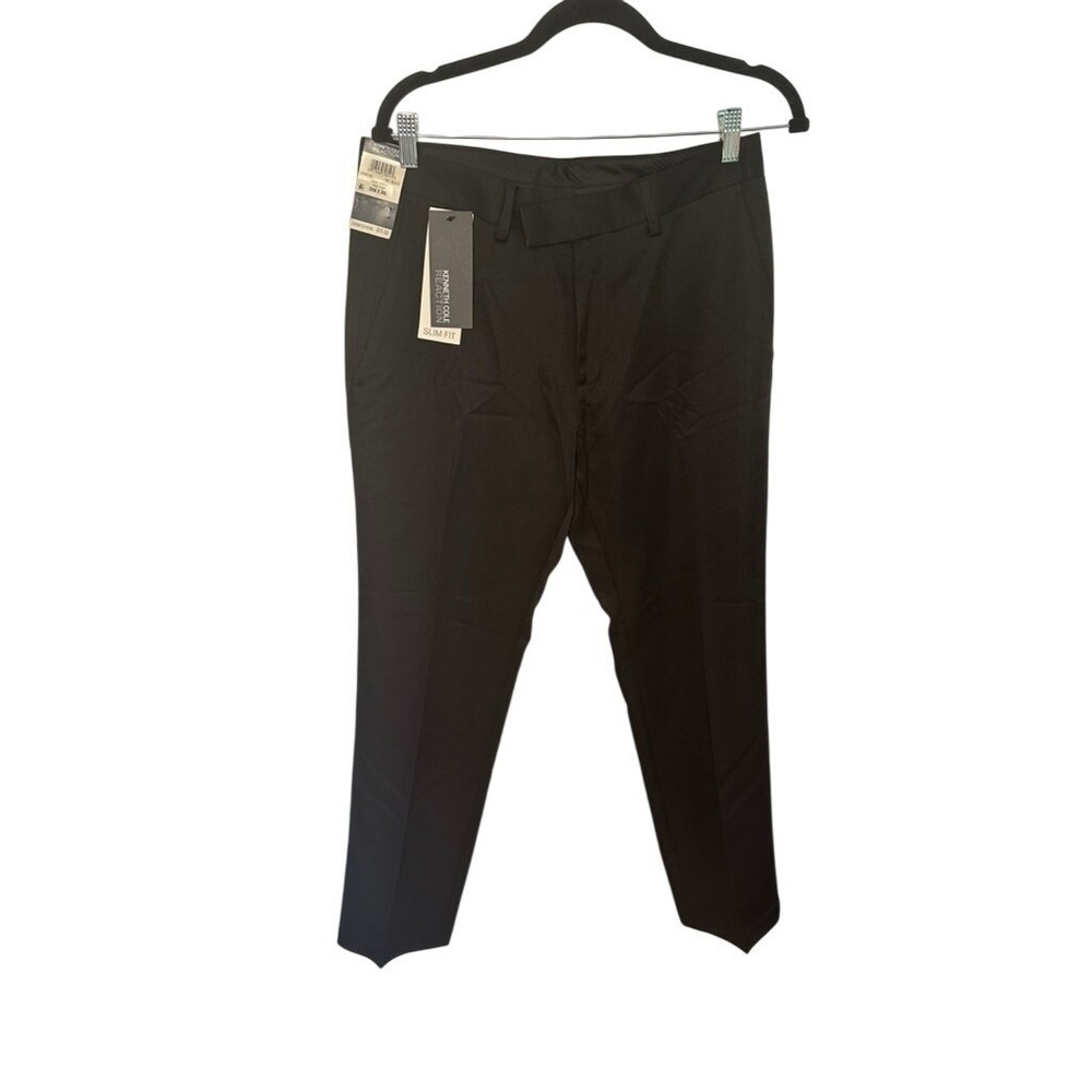 Kenneth Cole Reaction Mens Slim Fit Urban Heather Black Dress Pants 32x29